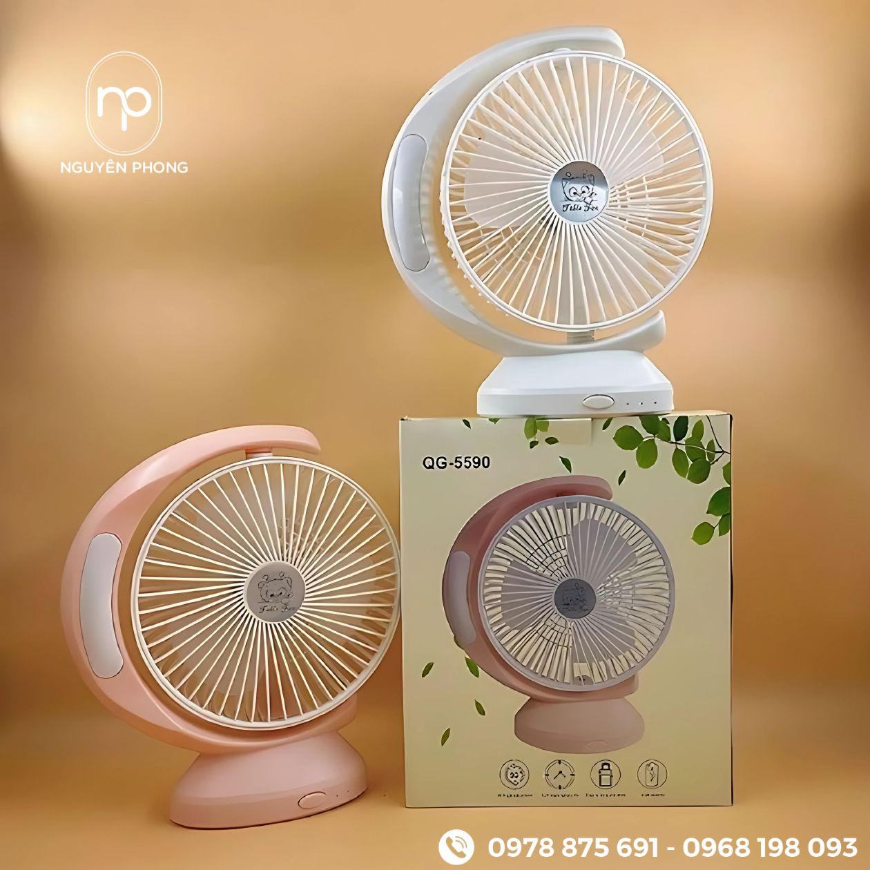 In hộp carton đựng quạt mini cầm tay đẹp, giá rẻ